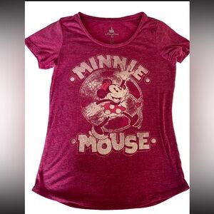 Authentic Disney Parks Women’s Minnie Mouse Vintage style Scoop Neck T-shirt XS
